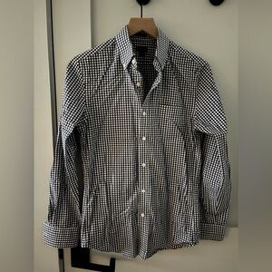 J. Crew Navy and White Checkered Shirt XS